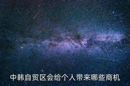 中韓自貿(mào)區(qū)會給個人帶來哪些商機(jī)