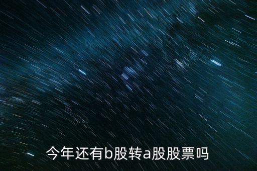 今年還有b股轉a股股票嗎