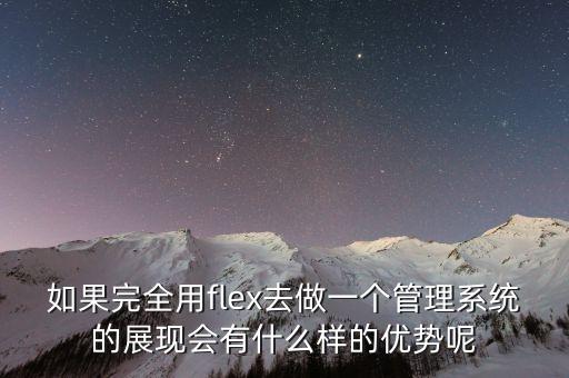 如果完全用flex去做一個(gè)管理系統(tǒng)的展現(xiàn)會(huì)有什么樣的優(yōu)勢(shì)呢
