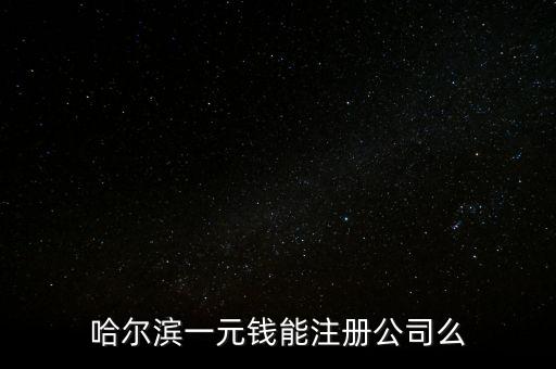 1元能開(kāi)什么公司，哈爾濱一元錢(qián)能注冊(cè)公司么