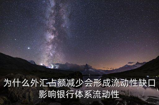 什么是流動性缺口，為什么外匯占額減少會形成流動性缺口影響銀行體系流動性