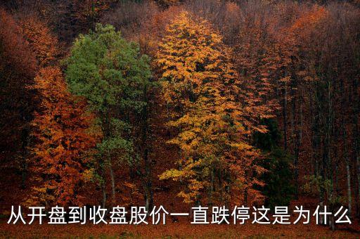 為什么開(kāi)盤就跌停，從開(kāi)盤到收盤股價(jià)一直跌停這是為什么