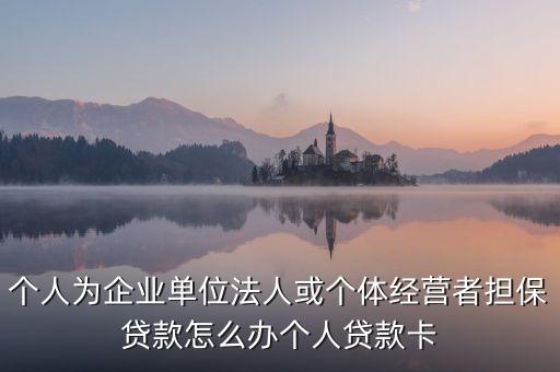 個(gè)人為企業(yè)單位法人或個(gè)體經(jīng)營者擔(dān)保貸款怎么辦個(gè)人貸款卡