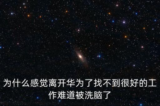 為什么感覺離開華為了找不到很好的工作難道被洗腦了