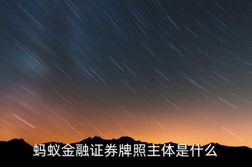 阿里巴巴卻什么金融牌照，螞蟻金融證券牌照主體是什么