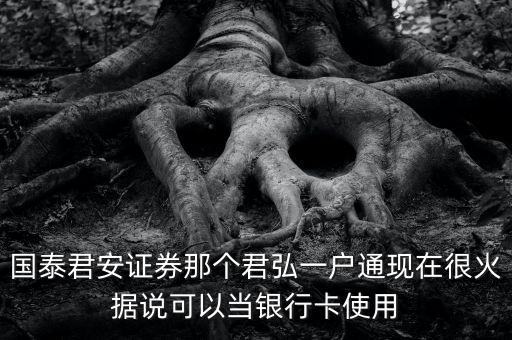 國(guó)泰君安證券那個(gè)君弘一戶(hù)通現(xiàn)在很火據(jù)說(shuō)可以當(dāng)銀行卡使用