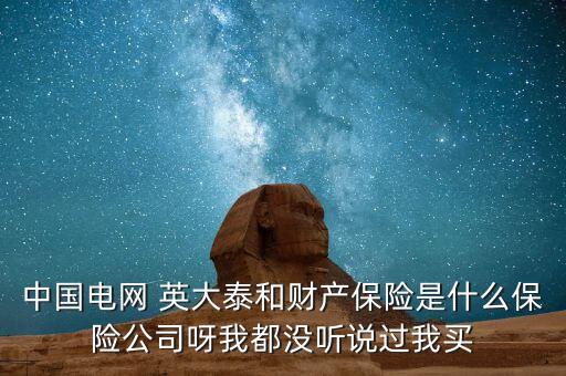 中國(guó)電網(wǎng) 英大泰和財(cái)產(chǎn)保險(xiǎn)是什么保險(xiǎn)公司呀我都沒聽說過我買