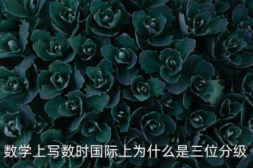 數(shù)學(xué)上寫數(shù)時(shí)國際上為什么是三位分級(jí)