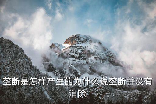 什么是壟斷，壟斷是怎樣產(chǎn)生的為什么說壟斷并沒有消除