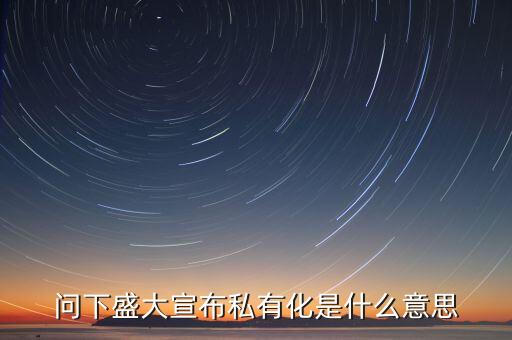 問(wèn)下盛大宣布私有化是什么意思