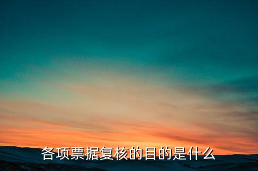 審核票據(jù)的基本目的是什么，各項票據(jù)復(fù)核的目的是什么