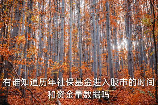 有誰(shuí)知道歷年社?；疬M(jìn)入股市的時(shí)間和資金量數(shù)據(jù)嗎