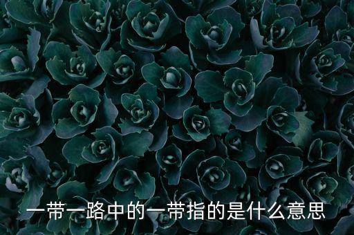 一帶一路中的一帶指的是什么意思