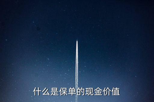 什么是保單的現(xiàn)金價值