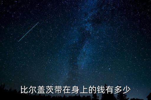 比爾蓋茨帶在身上的錢有多少