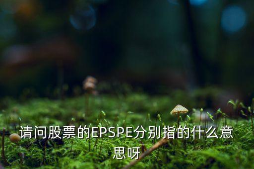 請問股票的EPSPE分別指的什么意思呀