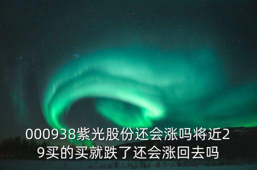 000938紫光股份還會(huì)漲嗎將近29買(mǎi)的買(mǎi)就跌了還會(huì)漲回去嗎