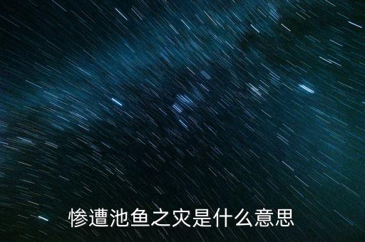 慘遭池魚之災(zāi)是什么意思
