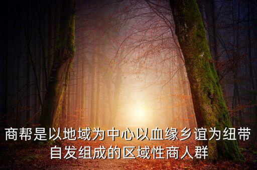 商幫是以地域?yàn)橹行囊匝夃l(xiāng)誼為紐帶自發(fā)組成的區(qū)域性商人群