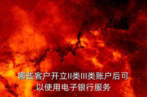 哪些客戶開立II類III類賬戶后可以使用電子銀行服務(wù)