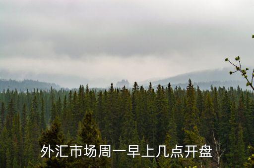 外匯周一什么時候開盤，外匯周一的開盤時間到底是幾點