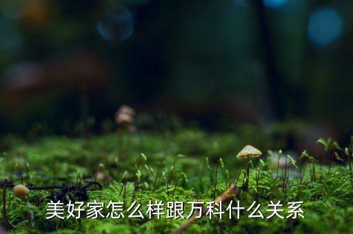 萬科家是什么關系，美好家和萬科是什么關系