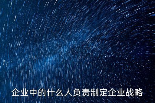 企業(yè)中的什么人負責制定企業(yè)戰(zhàn)略