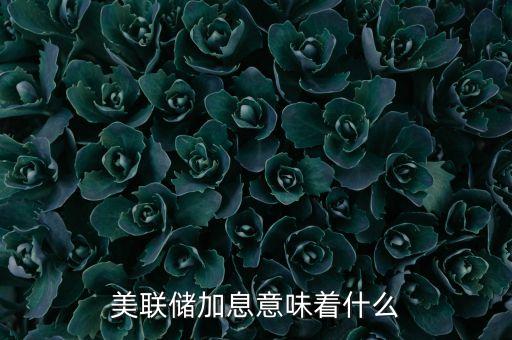 美聯(lián)儲加息意味著什么