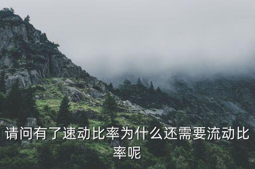 請(qǐng)問有了速動(dòng)比率為什么還需要流動(dòng)比率呢