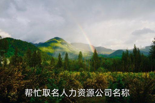 幫忙取名人力資源公司名稱(chēng)