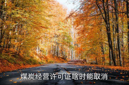 煤炭經(jīng)營(yíng)許可證啥時(shí)能取消