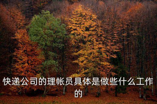 理賬需要做些什么，快遞公司的理帳員具體是做些什么工作的