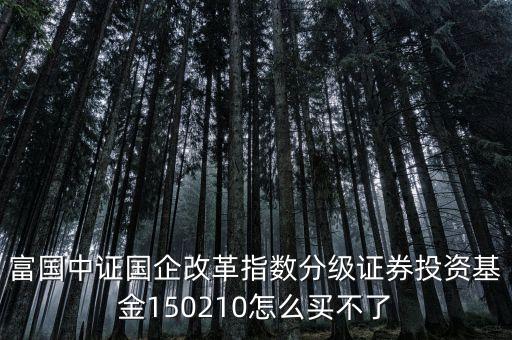 150210買(mǎi)的什么股票，富國(guó)中證國(guó)企改革指數(shù)分級(jí)證券投資基金150210怎么買(mǎi)不了