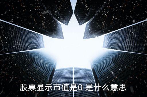 持倉有股票為什么總市值為零，買的有股票為什么申購市值額度為零