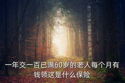 一年交一百已滿60歲的老人每個(gè)月有錢領(lǐng)這是什么保險(xiǎn)