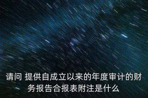 請問 提供自成立以來的年度審計的財務(wù)報告合報表附注是什么