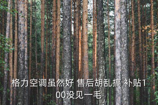 格力空調(diào)雖然好 售后胡亂搞 補(bǔ)貼100沒見一毛