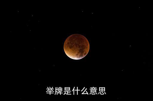 二次舉牌什么意思，舉牌是什么意思