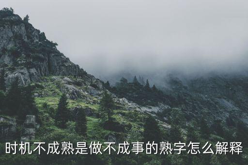 時機還不成熟的成熟是什么意思，男生對女生說時機末到還不成熟是什么意思