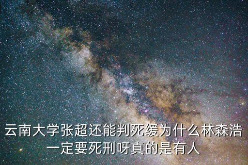 為什么要對林森浩進行死刑，云南大學張超還能判死緩為什么林森浩一定要死刑呀真的是有人
