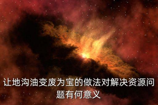 地溝油對(duì)解決資源有什么啟示，美國荷蘭等國處理地溝油的方式給了我們哪些啟示