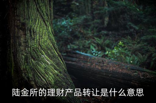 陸金所里面的轉(zhuǎn)讓是什么意思，陸金所的理財(cái)產(chǎn)品轉(zhuǎn)讓是什么意思