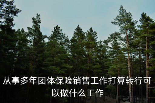 從事多年團(tuán)體保險(xiǎn)銷售工作打算轉(zhuǎn)行可以做什么工作