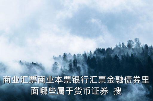 銀什么證券，商業(yè)匯票商業(yè)本票銀行匯票金融債券里面哪些屬于貨幣證券  搜