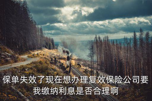 保單失效了現(xiàn)在想辦理復(fù)效保險(xiǎn)公司要我繳納利息是否合理啊
