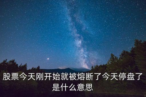 熔斷休市什么意思，股市熔斷是什么意思求通俗易懂的解答對股市幾乎一竅不通  搜