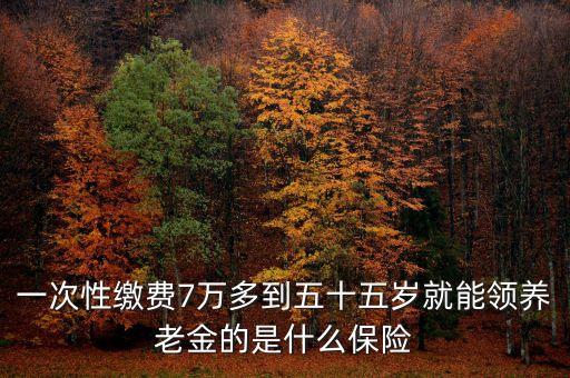 七萬(wàn)元的是什么社保，一次性繳費(fèi)7萬(wàn)多到五十五歲就能領(lǐng)養(yǎng)老金的是什么保險(xiǎn)