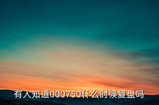 有人知道000750什么時(shí)候復(fù)盤嗎
