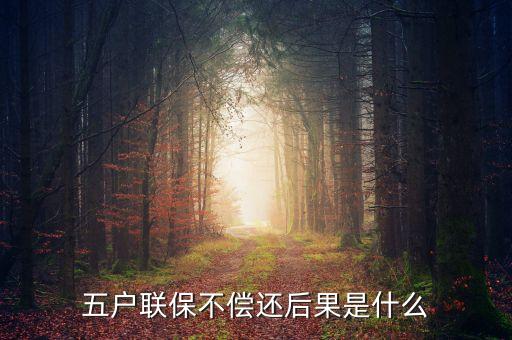 銀行五戶連保有什么后果l，五戶聯(lián)保不償還后果是什么