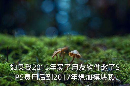 如果我2015年買了用友軟件繳了SPS費(fèi)用后到2017年想加模塊我